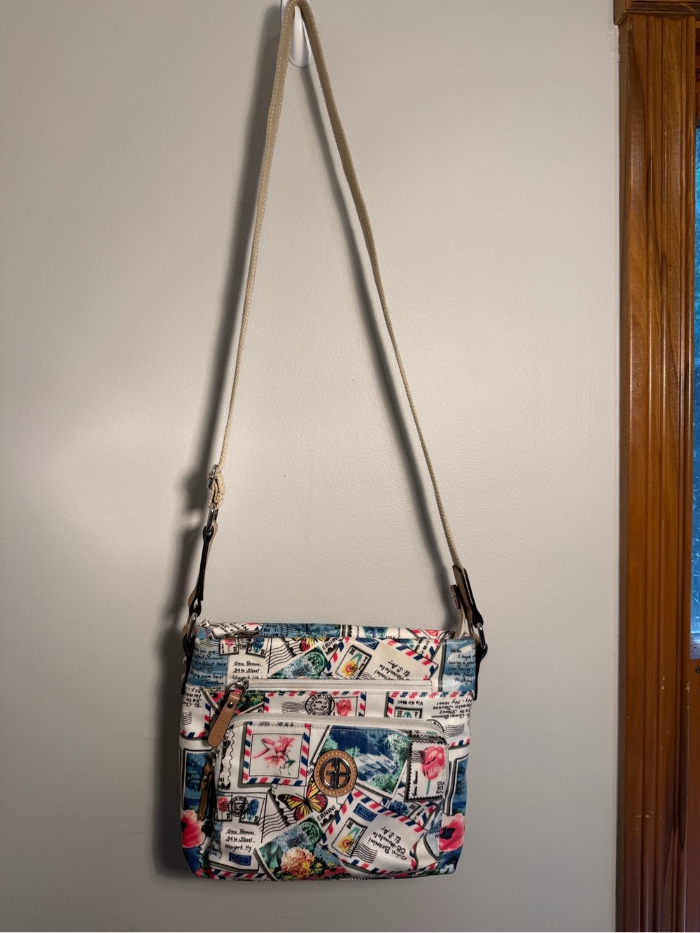 Giani Bernini Multicolor Travel-Print Canvas Crossbody Bag